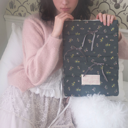 ｜COZING｜ Pillow Notebook Pouch Floral Black