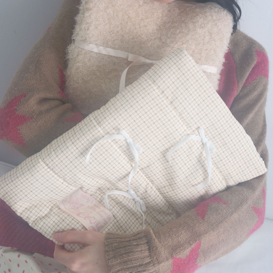 ｜COZING｜ Pillow Notebook Pouch Check Beige