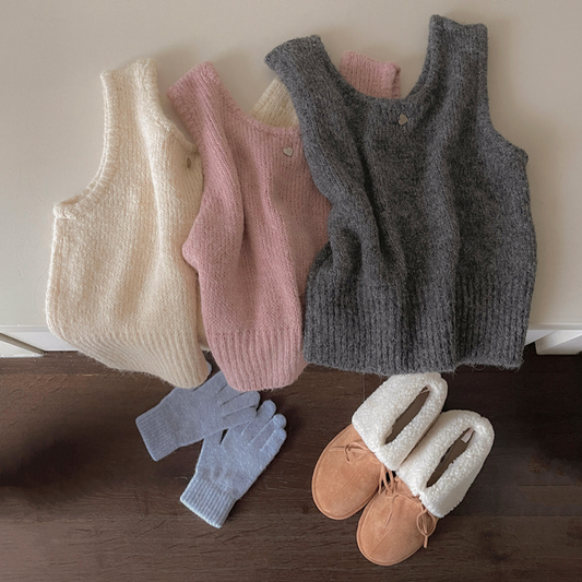 ｜SLOWAND｜ # SLOWMADE Heart Silver Symbol Knit Vest