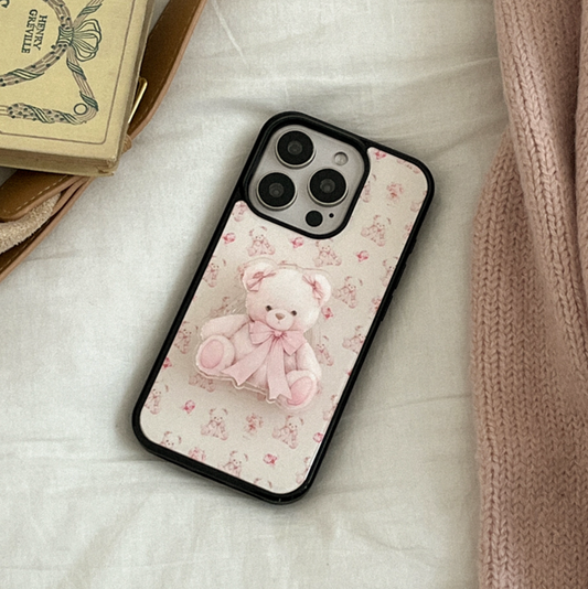 ｜Mademoment｜ Pink Bear Epoxy Bumper Case