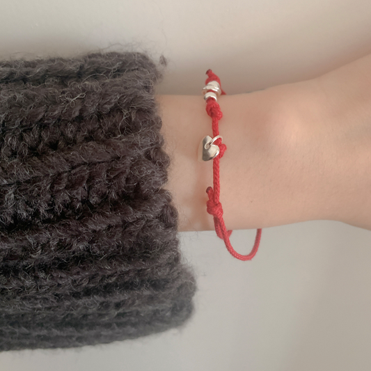 ｜moat｜ Ruby Heart Bracelet (silver925)