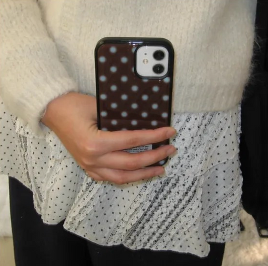 ｜YOUTH SPIRIT｜ Snow Dot Epoxy Case Bumper Skyblue Brown
