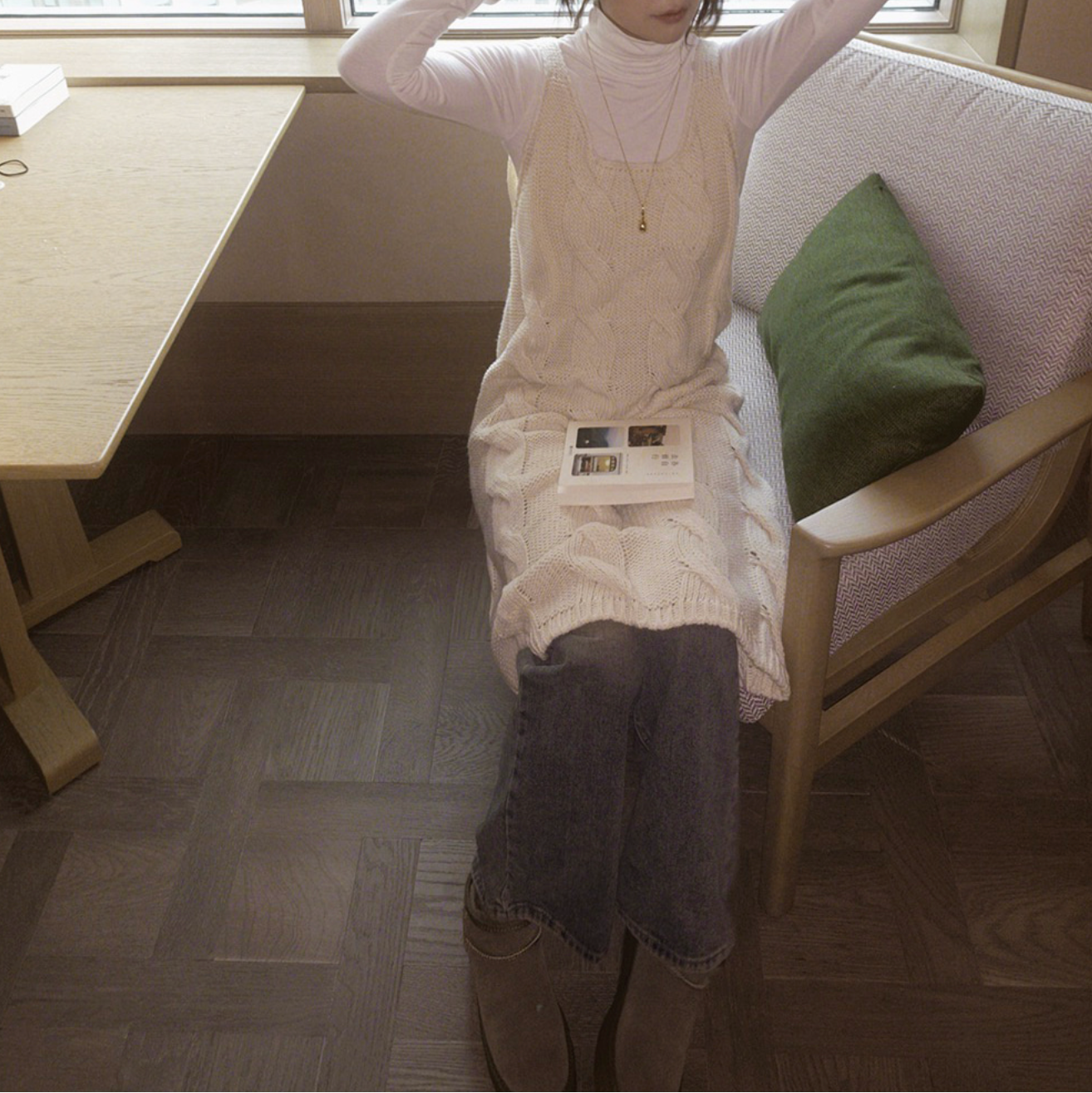 ｜SLOWAND｜ Muffin Solid Knitwear Dress