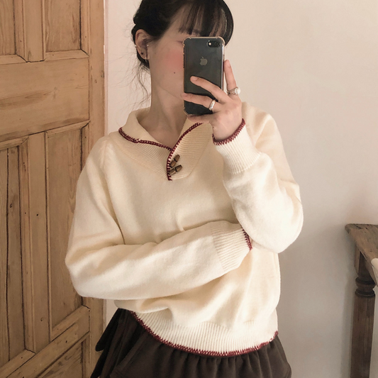 ｜VINVLE｜ Cara Tteokbokki Stitch Knitwear