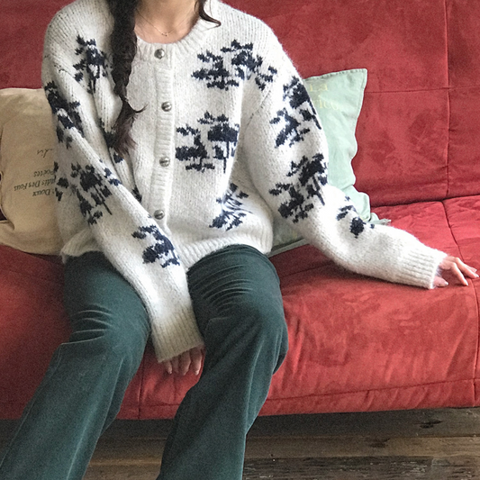 ｜WITHBLOOM｜ Muguet Nordic Cardigan Ivory