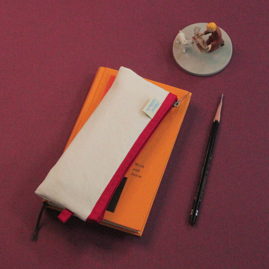 ｜SLOWSTITCH｜ Pencil Case (Ivory & Red)
