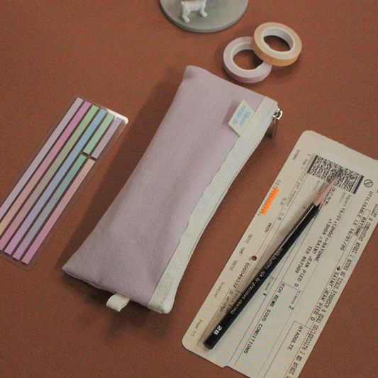 ｜SLOWSTITCH｜ Pencil Case (Pink & Ivory)