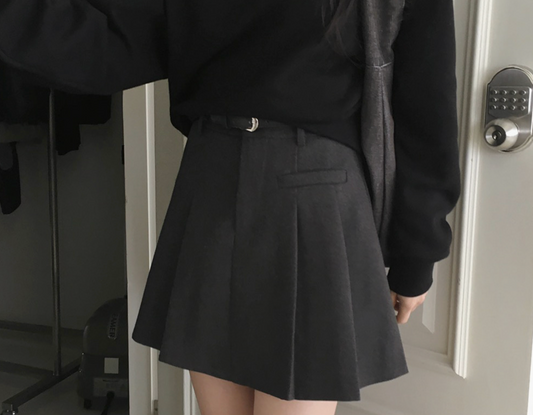｜SLOWAND｜ Pleated Belt Set Skirt