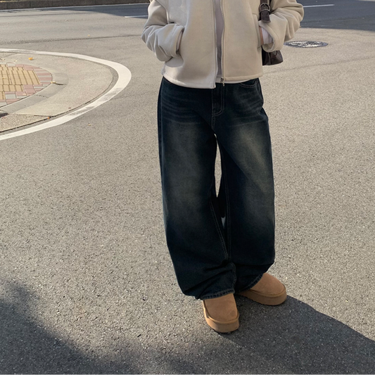 ｜anyonemore｜ Candy Washing Wide Denim Winter Pants