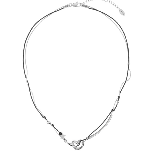 ｜STEELEDITION｜ Double Layered Wave Heart Necklace