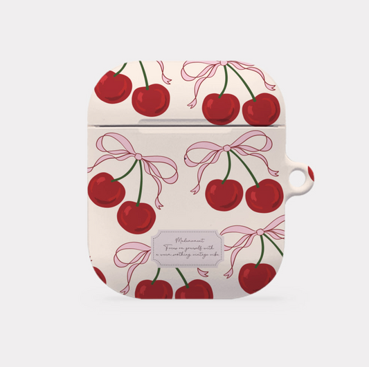 ｜Mademoment｜ Ribbon Cherry Airpods Case
