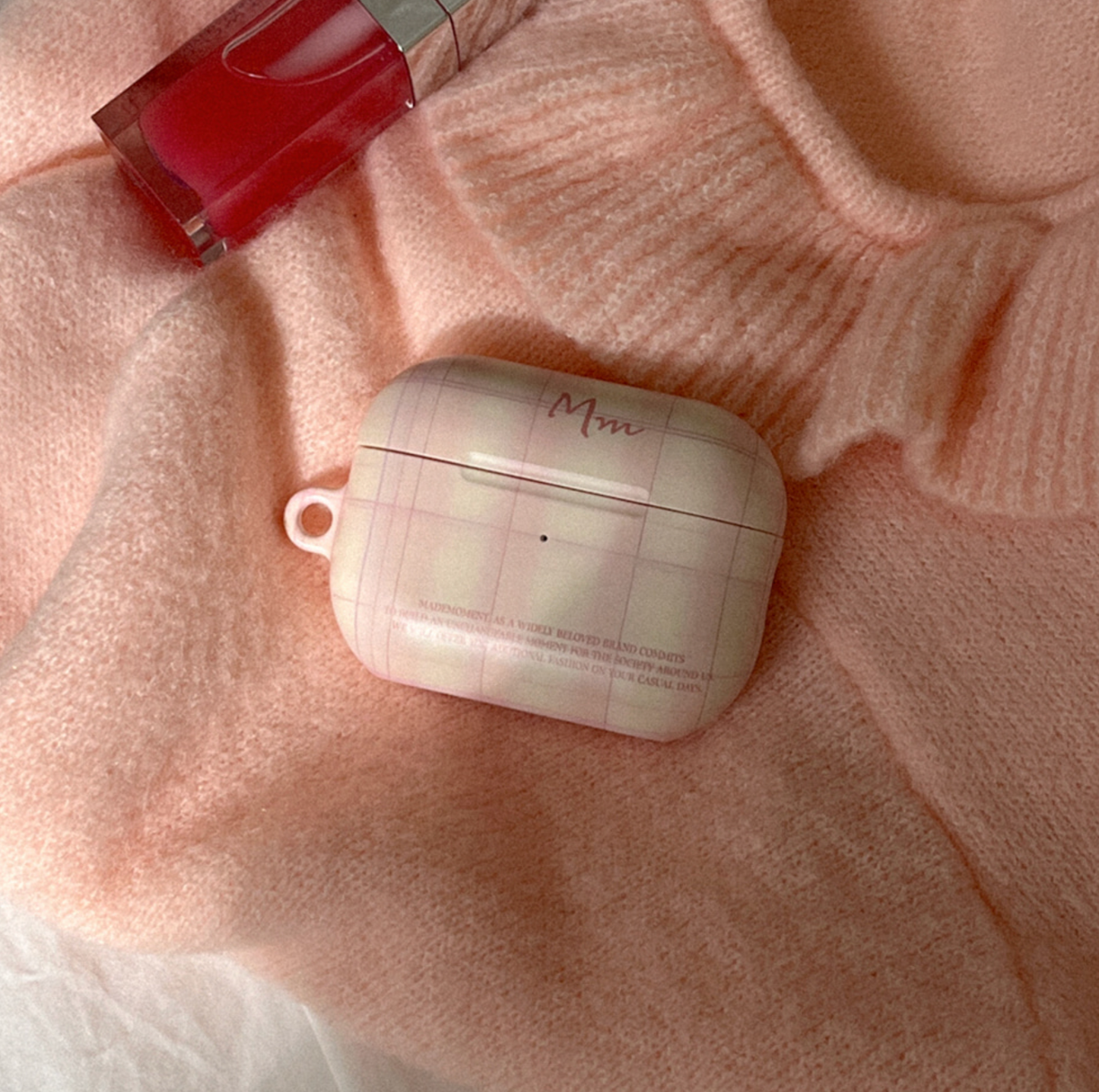 ｜Mademoment｜ Vintage Pink Beige Airpods Case