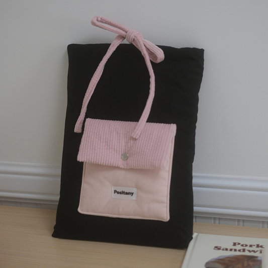 ｜Positany｜ Ribbon Tie Pouch (PINK)