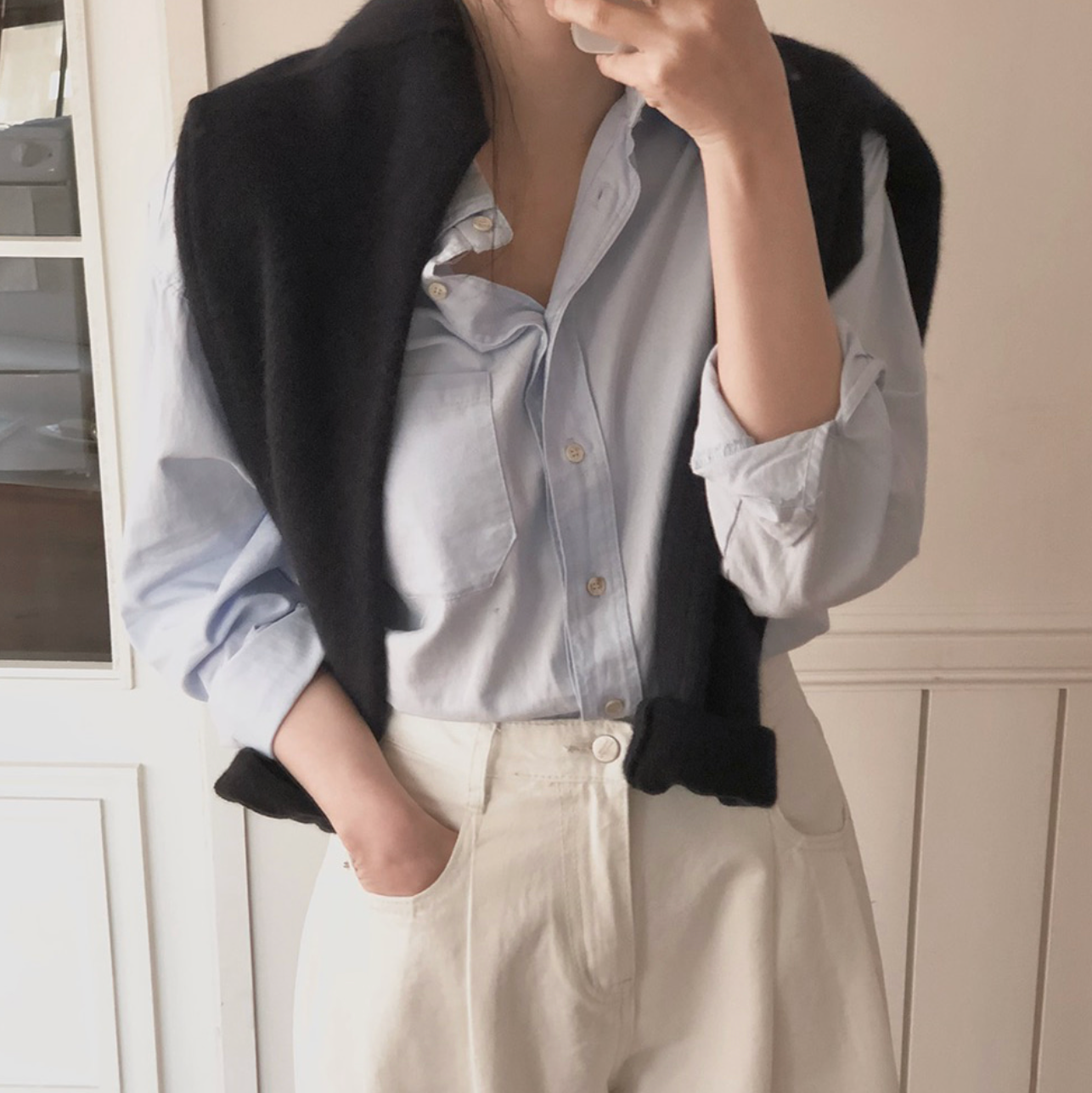 ｜SLOWAND｜ Mind Double Washed Cotton Shirt