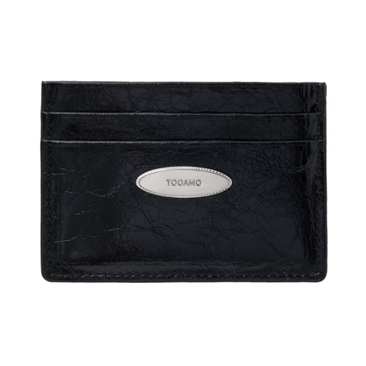 ｜TOOAMO｜ Vintage Card Wallet Black (Cowhide)
