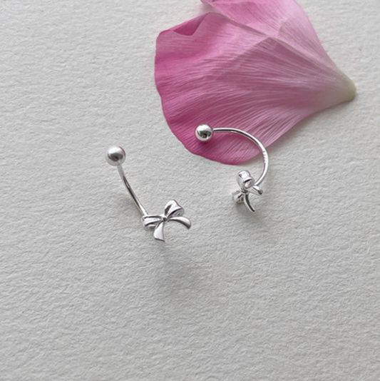 ｜sora'de｜ 925silver Ribbon Earring 461E