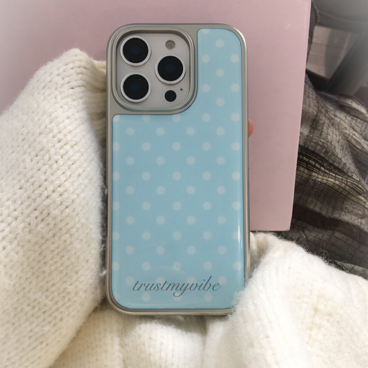 ｜trustmyvibe｜ Sugar Powder Dot Phone Case (Blue)