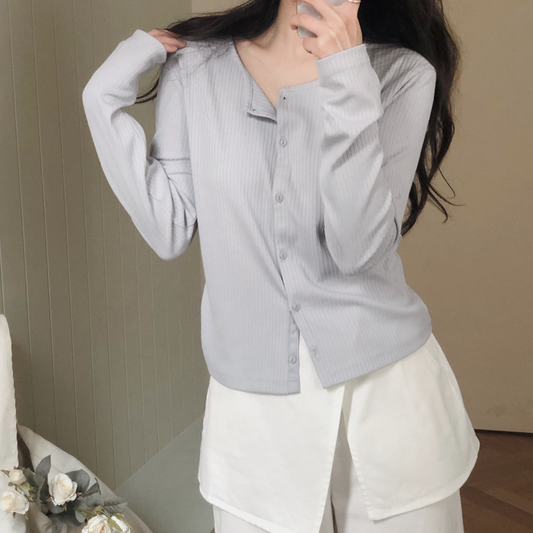 ｜SLOWAND｜ # SLOWMADE V-neck T-shirt Cardigan