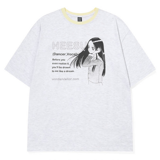 ｜WONDERVISITOR｜ HEESU pfp Overfit T-shirt (Light grey)