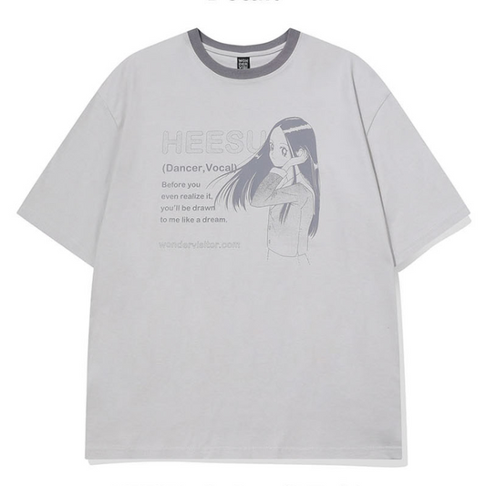 ｜WONDERVISITOR｜ HEESU pfp Overfit T-shirt (Grey)
