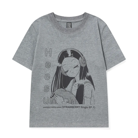 ｜WONDERVISITOR｜ HEESU Crop T-shirt (Grey)