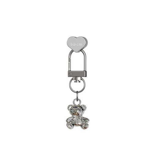 ｜168cm｜ Keychain Heart Charm (Silver Bear)