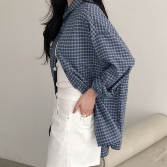｜SLOWAND｜ # SLOWMADE Pinot Tone & Tone Check Shirt