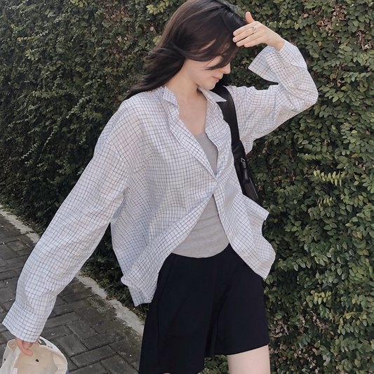 ｜SLOWAND｜ # SLOWMADE Sketch Tone-on-Tone Check Shirt