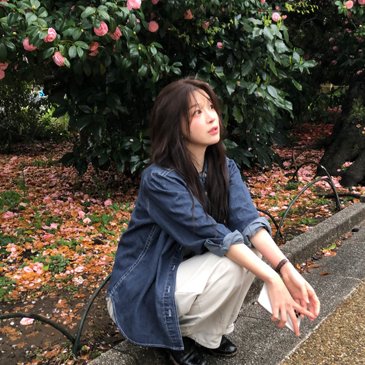 ｜SLOWAND｜ Boy Vintage Washing Denim Shirt