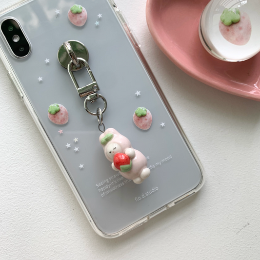 ｜flo.d studio｜ Dorong Strawberry Bunny Keyring