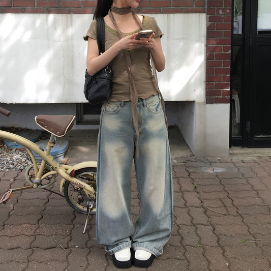 ｜anyonemore｜ Chance Back Pocket Snap Pintuck Wide Pants