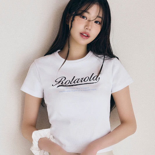 ｜rola rola｜ VINTAGE CRACK LOGO T-SHIRT WHITE