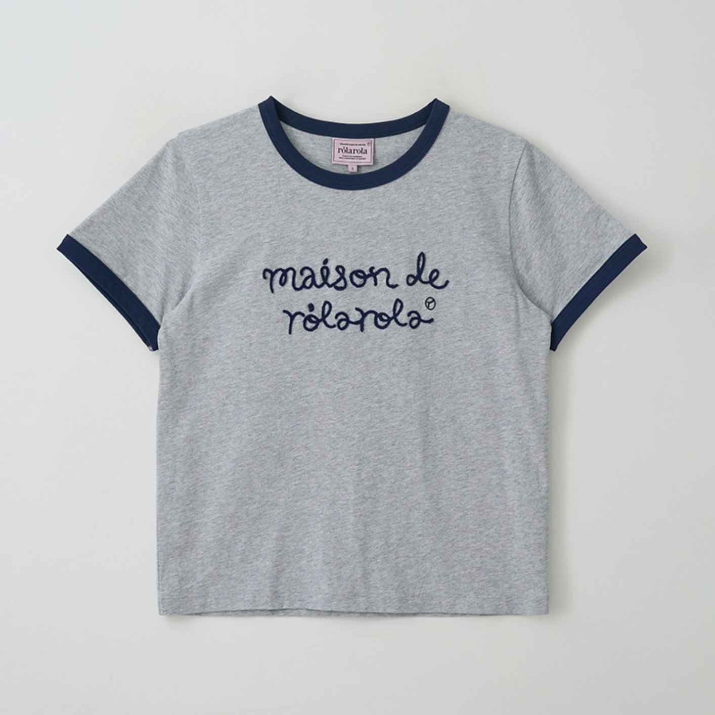 ｜rola rola｜ MAISON DE ROLA RINGER T-SHIRT GY+NV