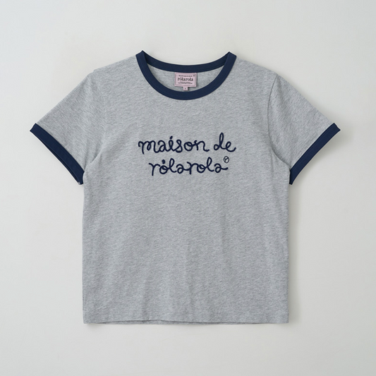 ｜rola rola｜ MAISON DE ROLA RINGER T-SHIRT GY+NV