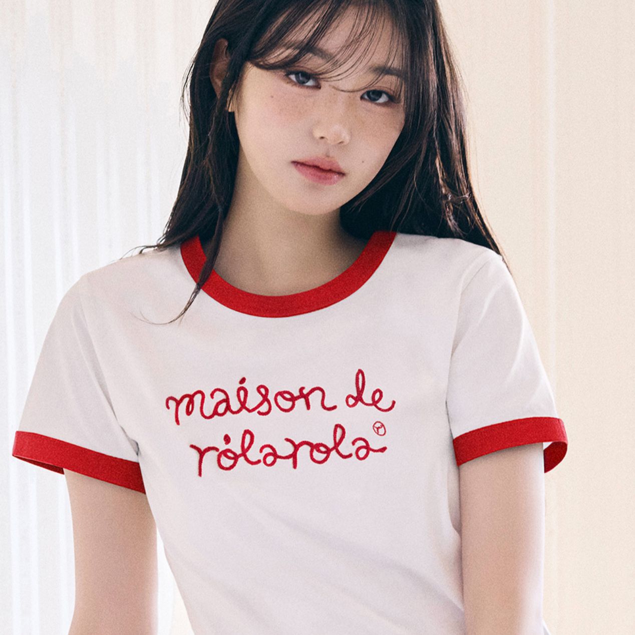 ｜rola rola｜ MAISON DE ROLA RINGER T-SHIRT WH+RD