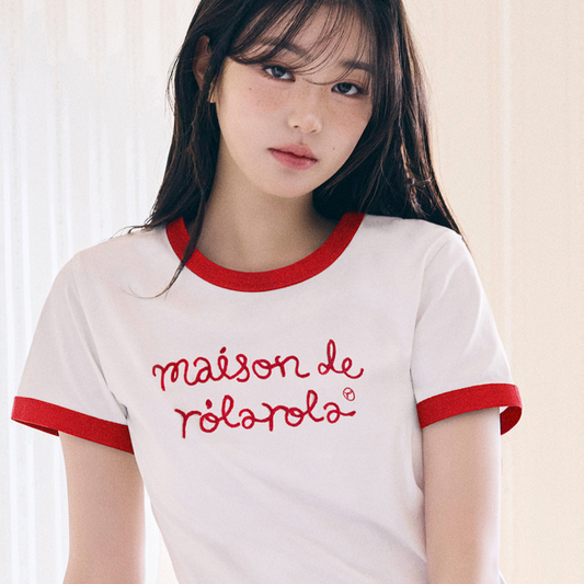 ｜rola rola｜ MAISON DE ROLA RINGER T-SHIRT WH+RD