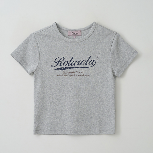 ｜rola rola｜ VINTAGE CRACK LOGO T-SHIRT GREY