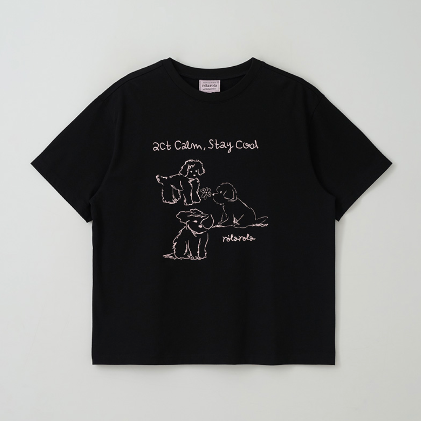 ｜rola rola｜ COOL FRIENDS PUPPY T-SHIRT BLACK