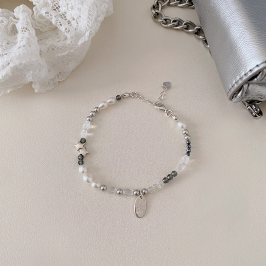 ｜SOYE PI-NE｜ Sharp Black Star Silver Bracelet