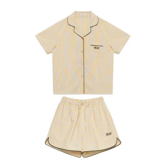 ｜NOIRNINE｜ UNISEX Stripe Pajama Set ｜YELLOW｜