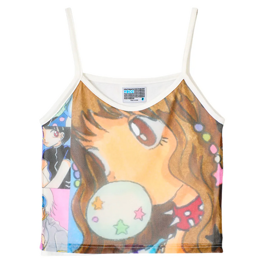 ｜YOUTHBATH｜ YB x Oliwa Sheer Graphic Mesh Cami