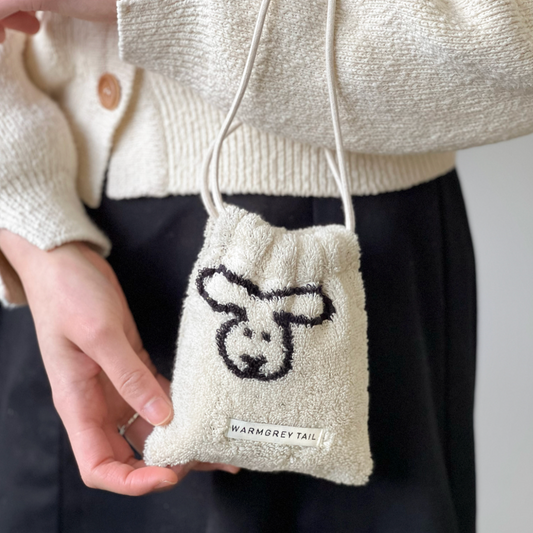 ｜WARMGREYTAIL｜ BUNNY BUNNY TERRY POUCH - CREAM