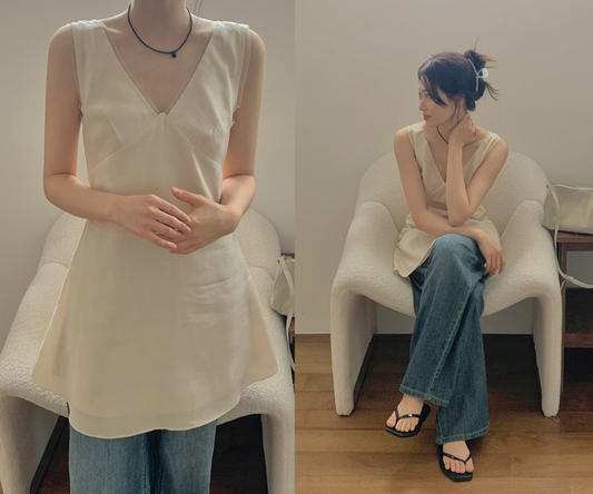 ｜SLOWAND｜ #SLOWMADE Shimmer Mood Layering Dress