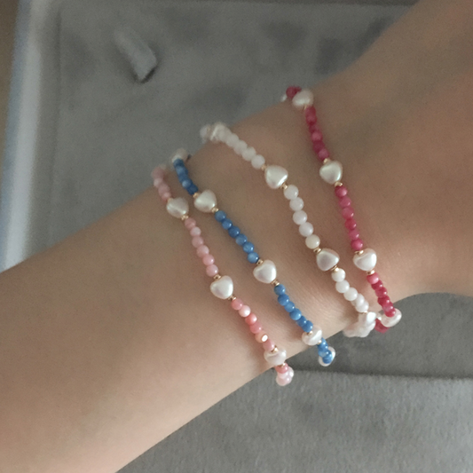 ｜moat｜ Candy Heart Beads Bracelet