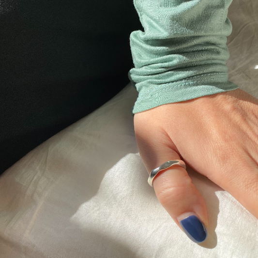 ｜verte｜｜925 silver｜ Cinq.silver.119 / courant ring (2 color)