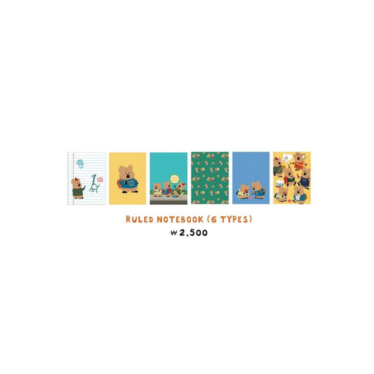 ｜Dinotaeng｜ Quokka in School Ruled Notebook (6Types) (PRE-ORDER)