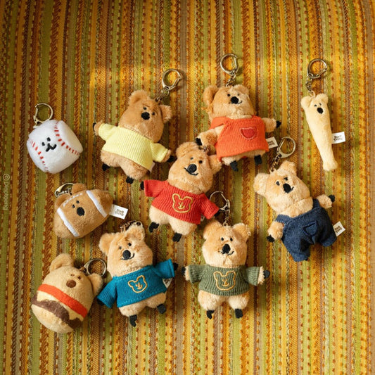 ｜Dinotaeng｜ Quokka in School Flat Fur Keyring (7Types)