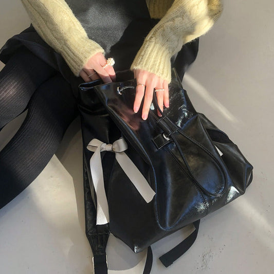 ｜ovuni｜ CLASSIC BOW BACKPACK BLACK