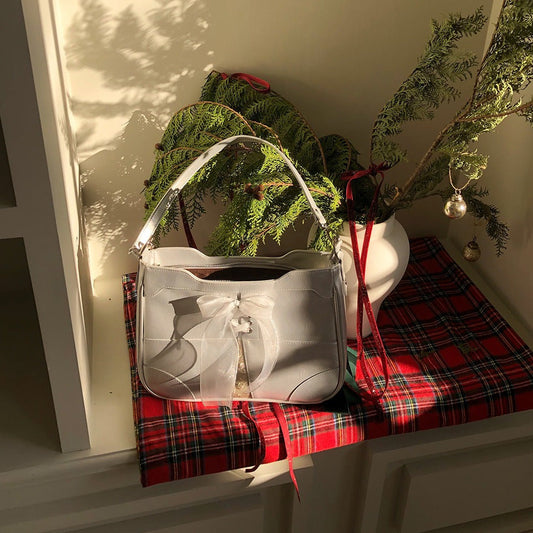 ｜ovuni｜ BUSTIER RIBBON BAG SILVER