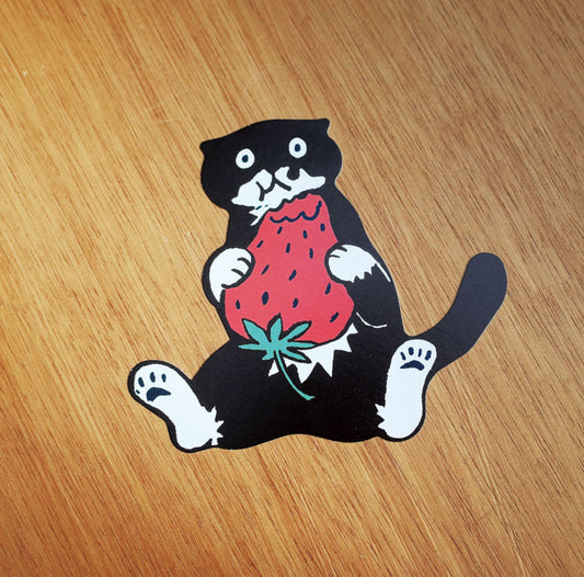 ｜HUGINN AND MUNINN｜ Die-Cut Postcard - Strawberry Mo